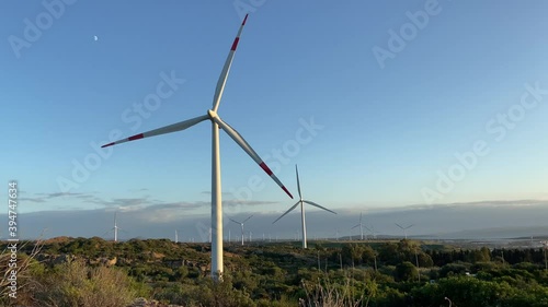 wind turbine with beautiful blue sky, Portoscuso,south Sardinia
 photo