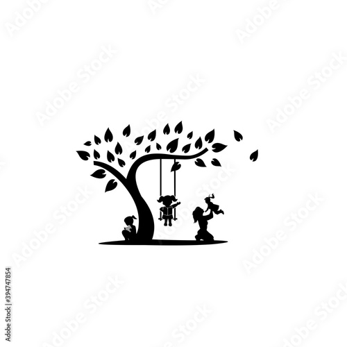 Kids playground. Logo isolated white background