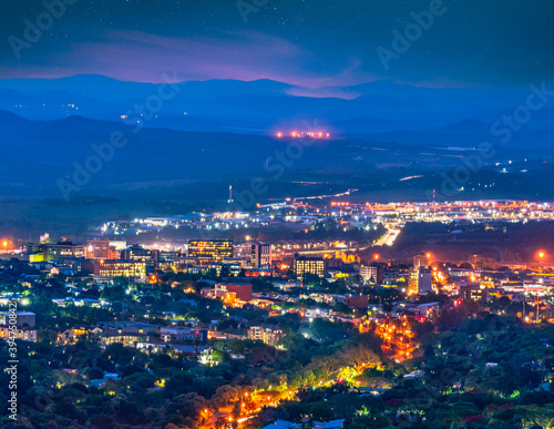 Nelspruit city at night with stars in the sky in Mpumalanga South Africa © Arnold
