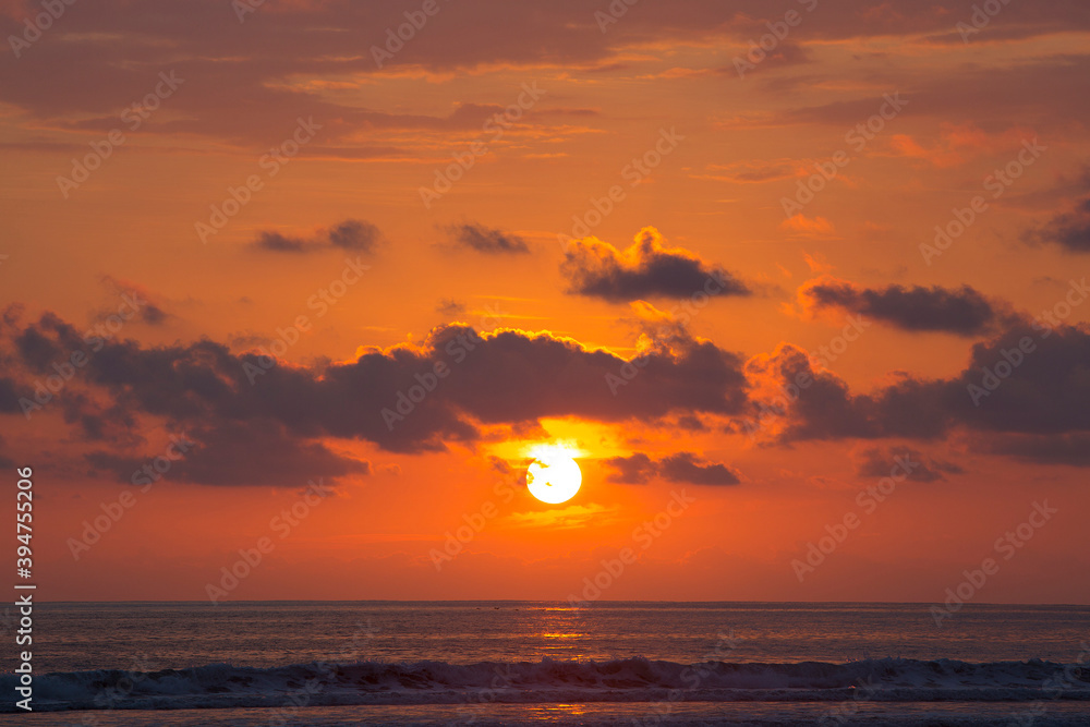 Sunset on the beach of Matapalo in Costa Rica