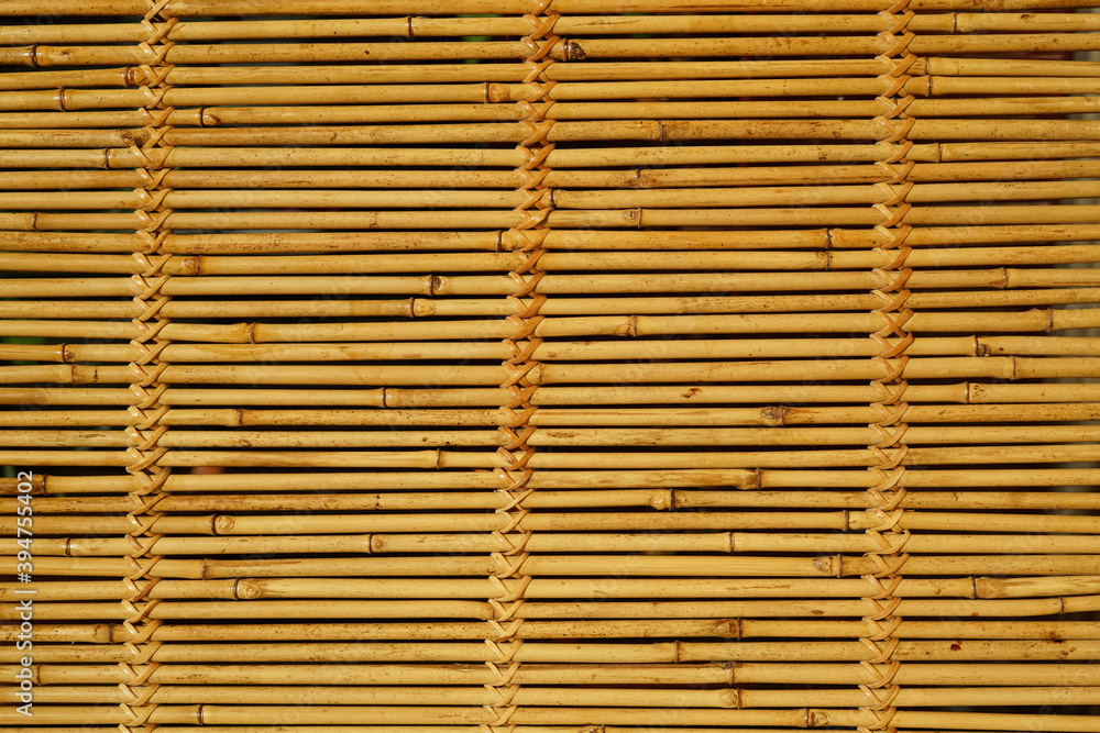 Wall of bamboo. The texture of bamboo. The stems are tightly woven. Wall of bamboo. The texture of bamboo. The stems are tightly woven.