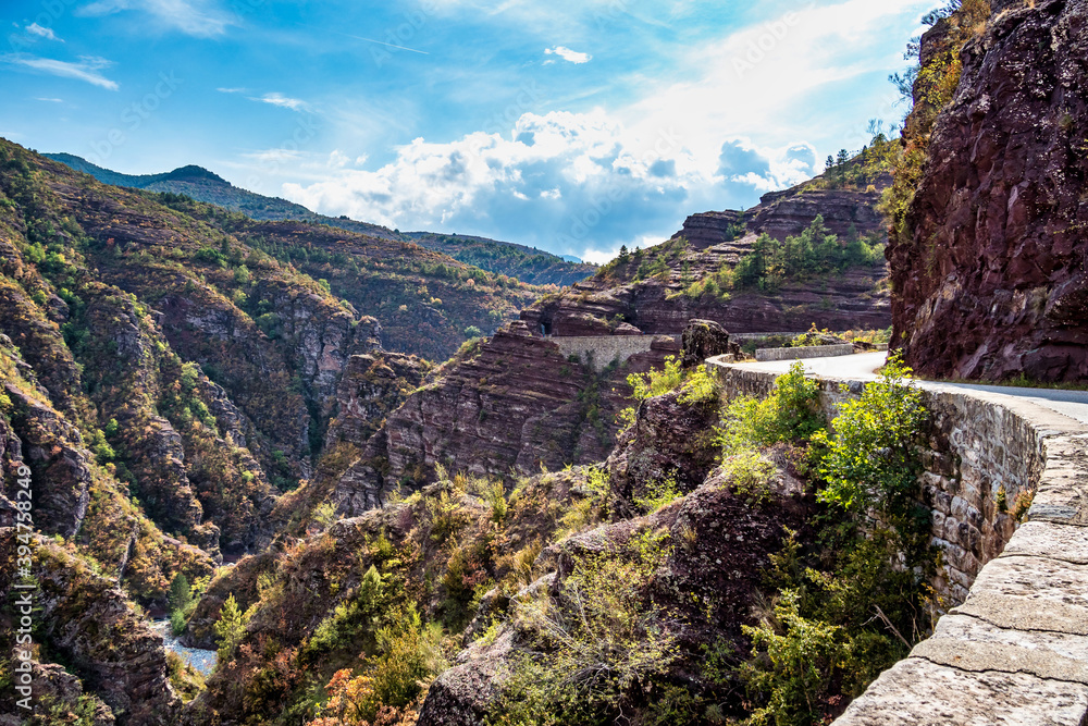 Gorges de Daluis or Chocolate canyon in Provence-Alpes, France.