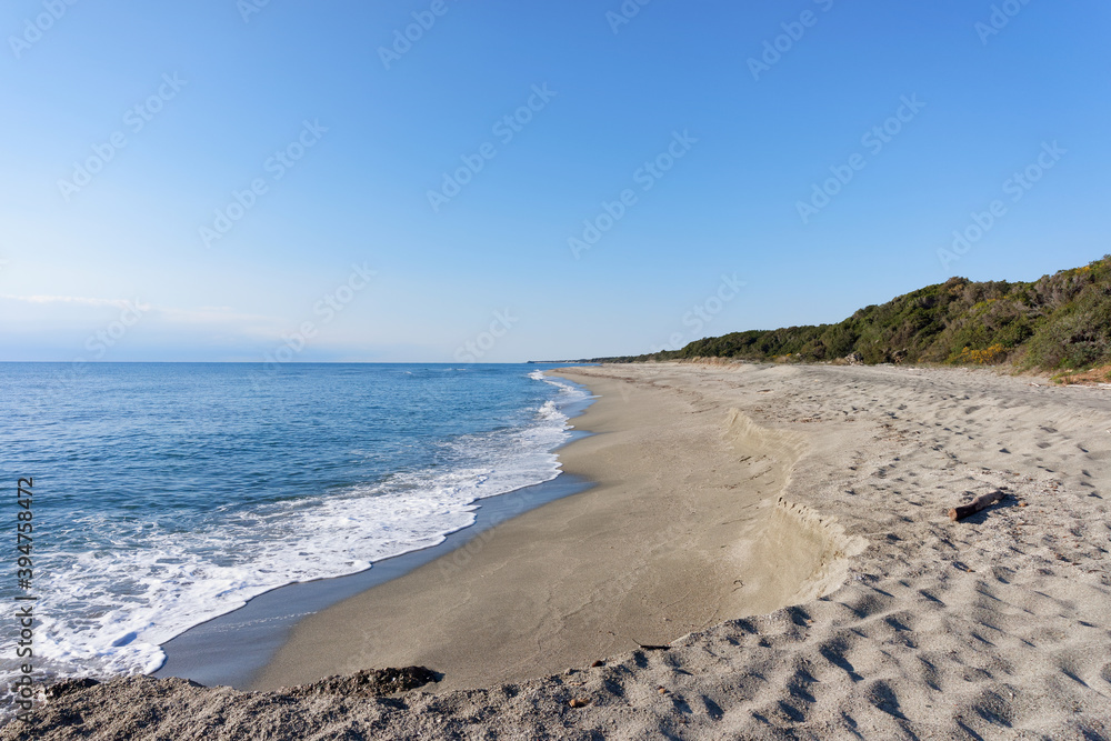 Linguizzetta beach in the eastern coast of Corsica i