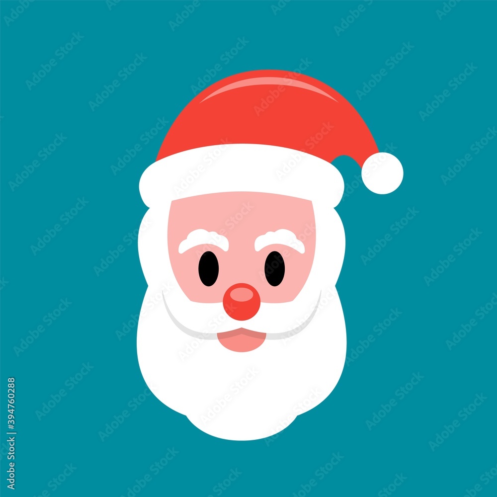 Santa Claus face flat icon. Vector illustration Santa Claus face flat icon. Vector illustration