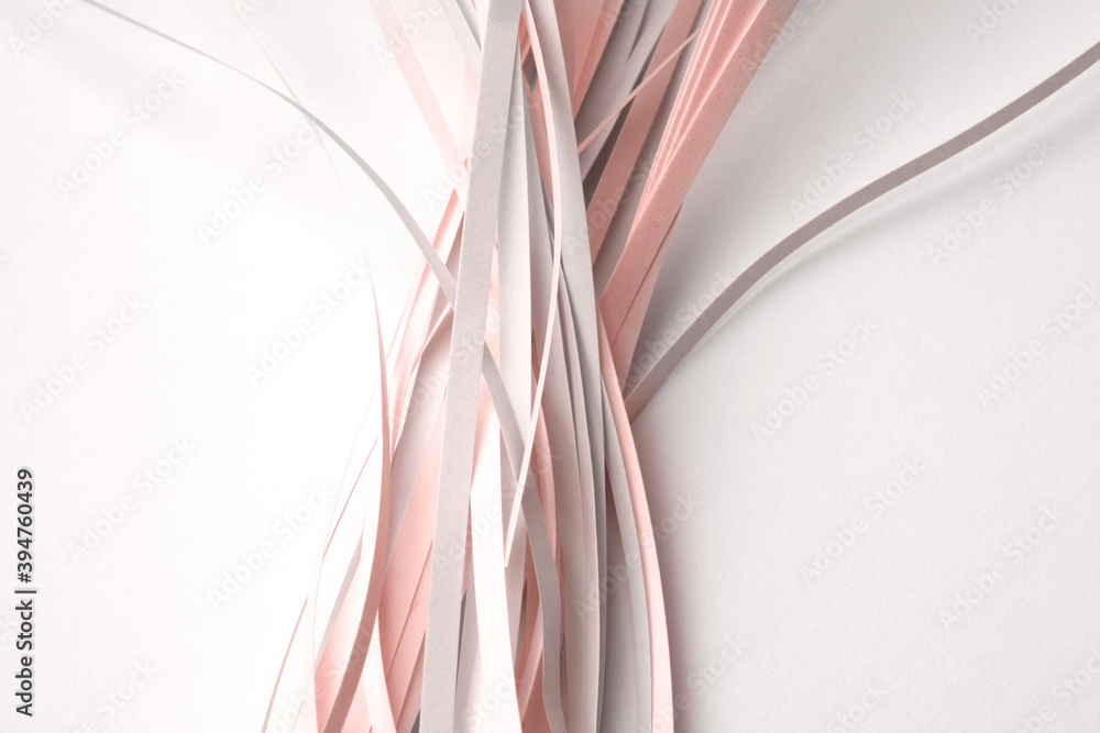 Fototapeta premium Abstract pink and gray color strip wave paper background.