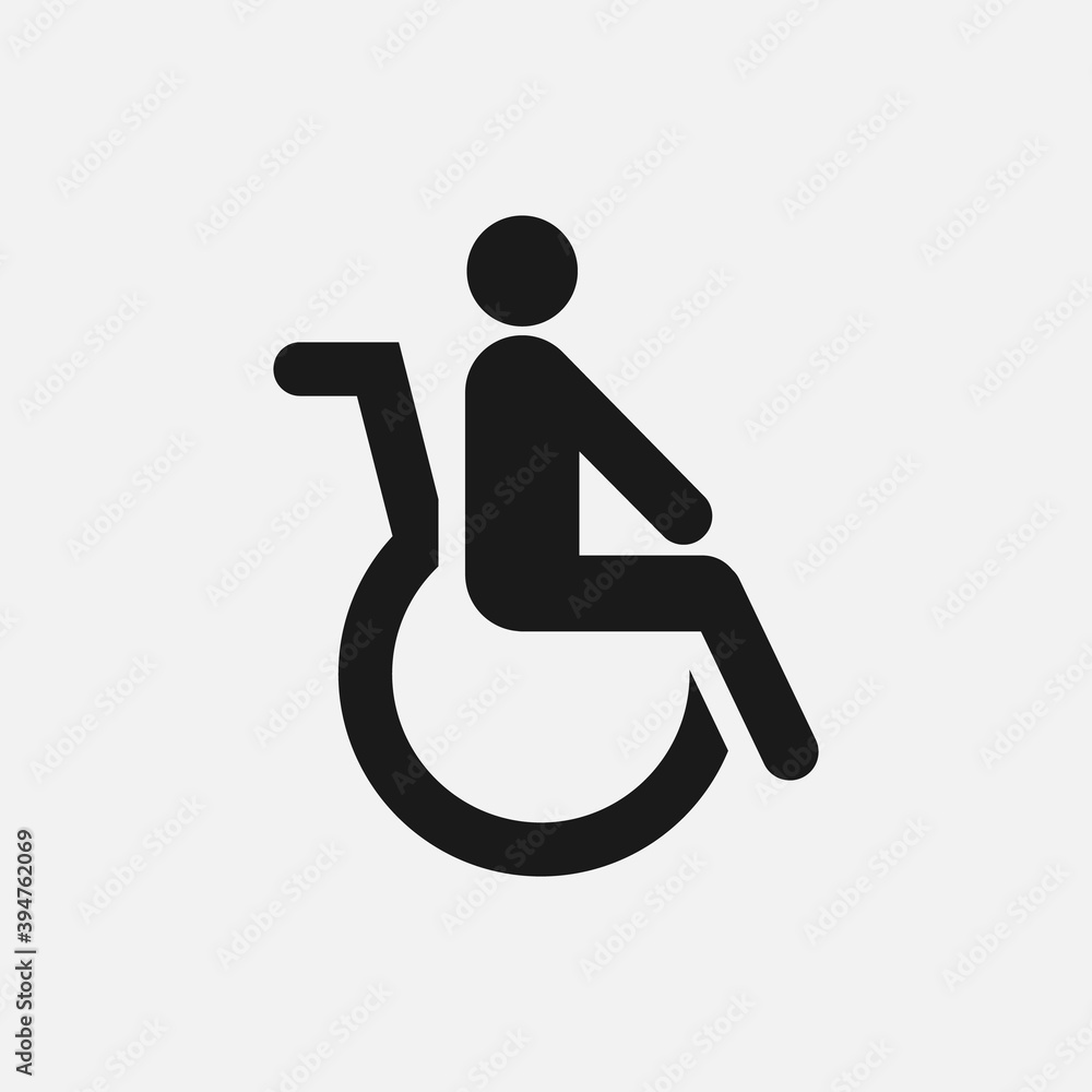 Disabled black and white vector icon. Disabled black and white vector icon.