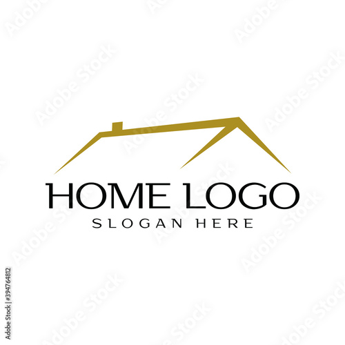 Rooftop logo with simple design style for real estate brand