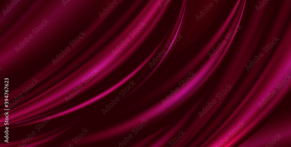 Vector abstract luxury marsala red background cloth. Silk texture, liquid wave, wavy folds elegant wallpaper - obrazy, fototapety, plakaty 