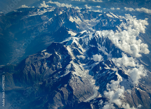 The Mont Blanc as seen from the flight deck on our way to Italy.