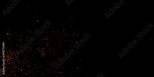 Fire Embers Stock Image In Black Background