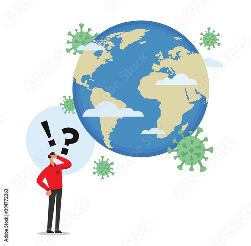 Man worried about corona virus world pandemic