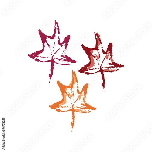 Hand drawing abstract elements of the autumn season. Warm colors and stylish compositions. Autumn mood, cozy autumn and minimal design. Vector illustration.