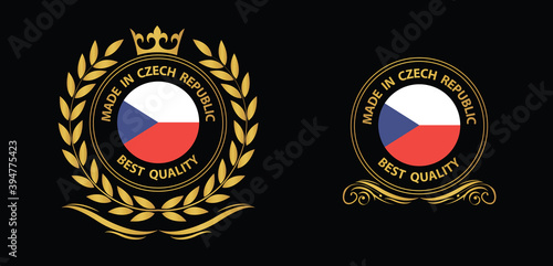 made in Czech Republic vector stamp. badge with Czech Republic flag	
