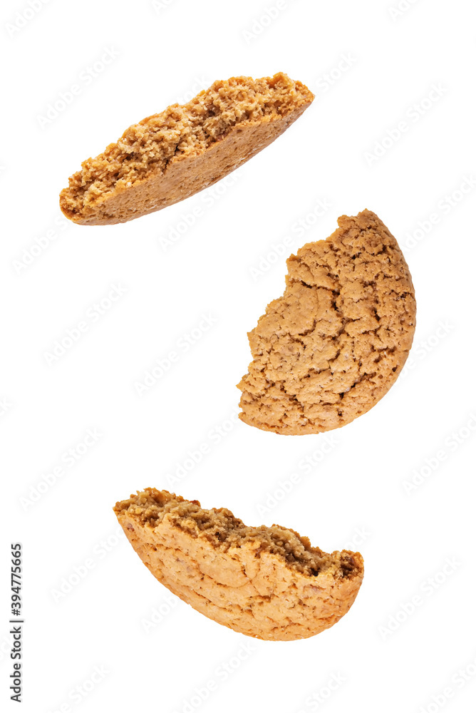 Fresh sweet healthy oatmeal cookies on a white isolated background Fresh sweet healthy oatmeal cookies on a white isolated background