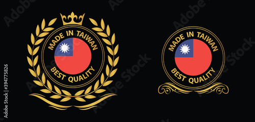 made in Taiwan vector stamp. badge with Taiwan flag