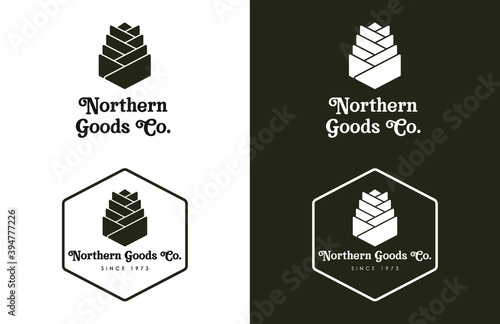 pine cone outdoorsy logo set