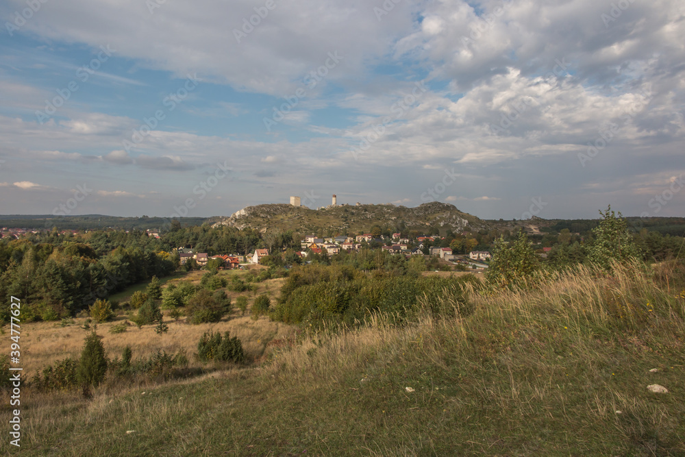 Medieval castle in the village of Olsztyn in the autumn scenery. Trail of the Eagles Nests (Szlak Orlich Gniazd). Medieval castle in the village of Olsztyn in the autumn scenery. Trail of the Eagles Nests (Szlak Orlich Gniazd).