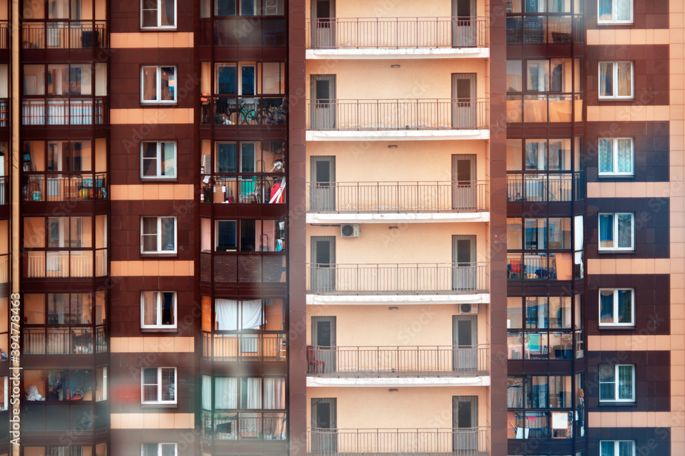 Typical apartment buildings in urban area. Typical apartment buildings in urban area.
