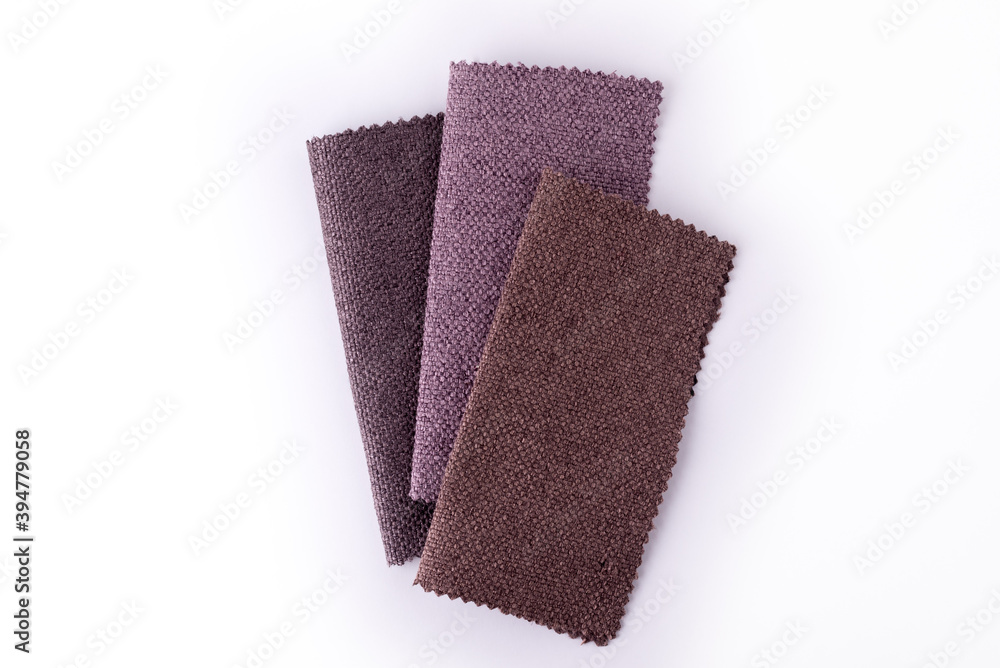 Trendy colors gunny textile samples on a white background. Trendy colors gunny textile samples on a white background.