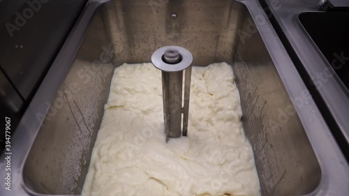 pasteurizer in operation for the preparation artesan ice cream photo