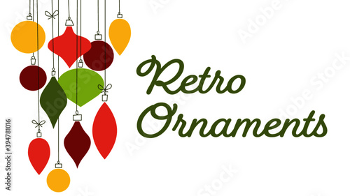 Flat Retro Christmas Ornament Illustration