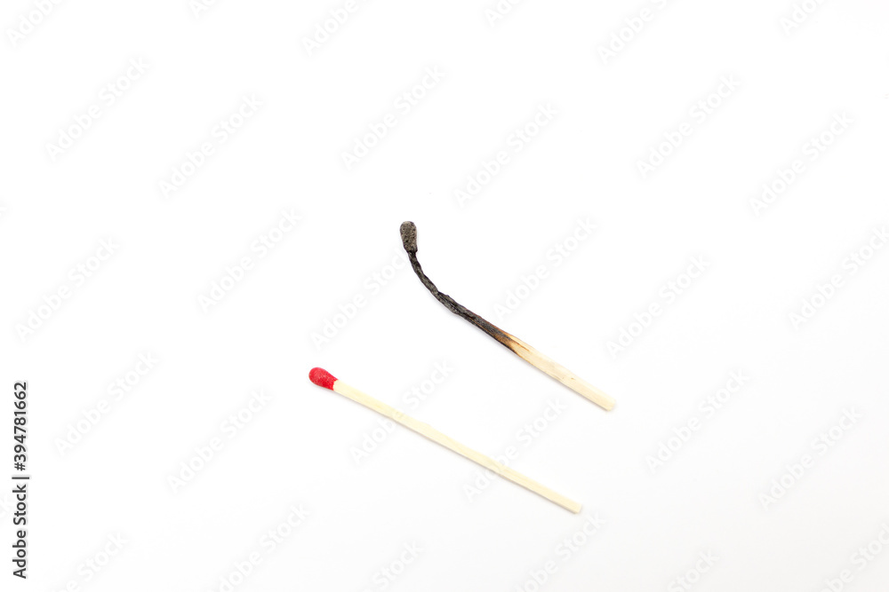 Match isolated on a white background, concept idea comparison Match isolated on a white background, concept idea comparison