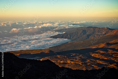 Amazing morning view from volcano Teide, Tenerife, Spain