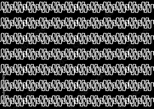 Abstract black and white wallpaper pattern made of alphabet lettering u 