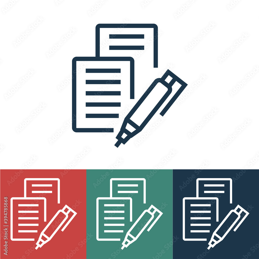 Linear vector icon with entries in securities Linear vector icon with entries in securities
