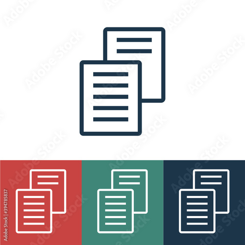 Linear vector icon with documents