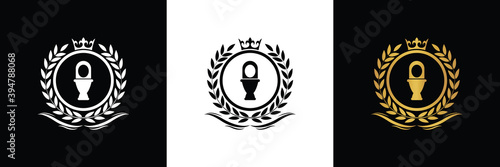 toilet bowl logo template luxury royal vector	
