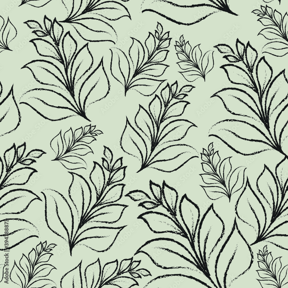 Fototapeta premium seamless pattern with leaves