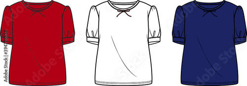 girls flat sketch summer shirt