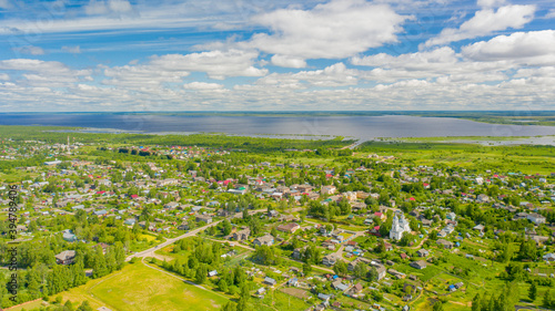  a mesmerizing bird s eye view of the Russian village of Kubenskoe located near the lake
