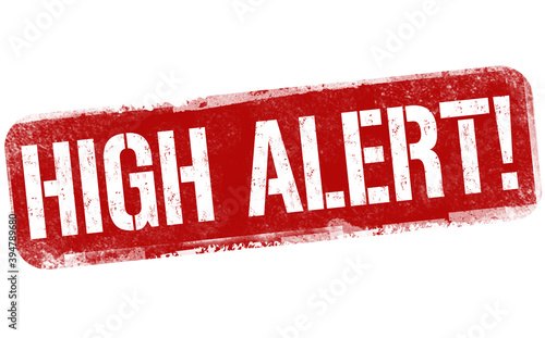 High alert grunge rubber stamp