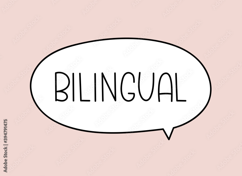 Bilingual inscription. Handwritten lettering illustration. Black vector ...