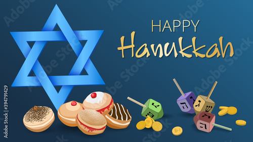 Happy Hanukkah traditional Jewish holiday