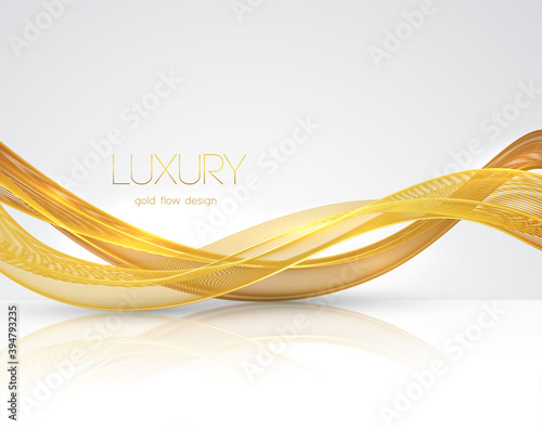 Abstract shiny color gold wave design element