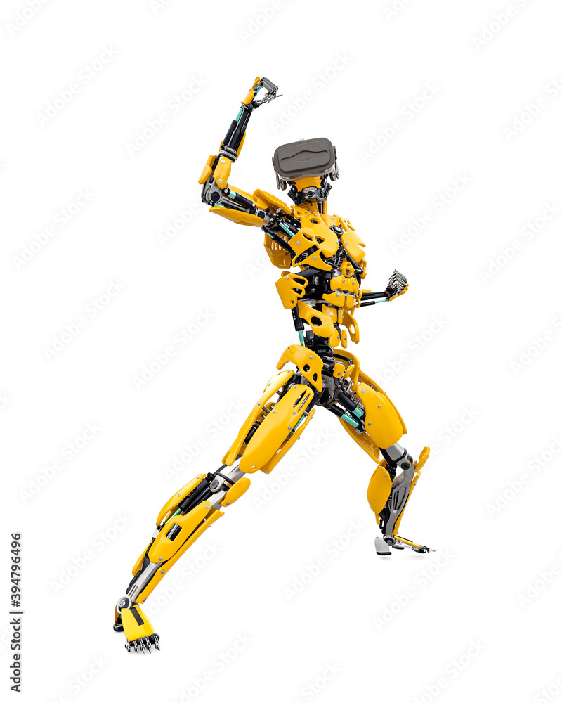 master cyber robot in action with vr headset master cyber robot in action with vr headset