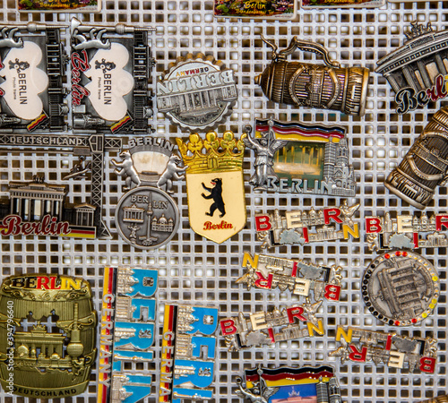 Photography BERLIN, GERMANY - November 20, 2020: Magnets - souvenirs and gifts from Berlin o