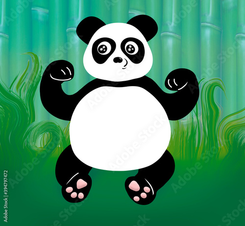 funny panda for a creative and creative project  for children and adults