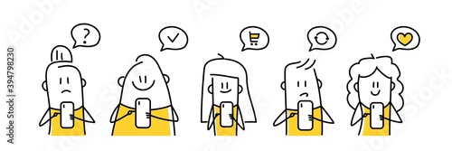 Funny stick figures using a smartphone.