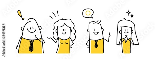 Positive business stick figures.