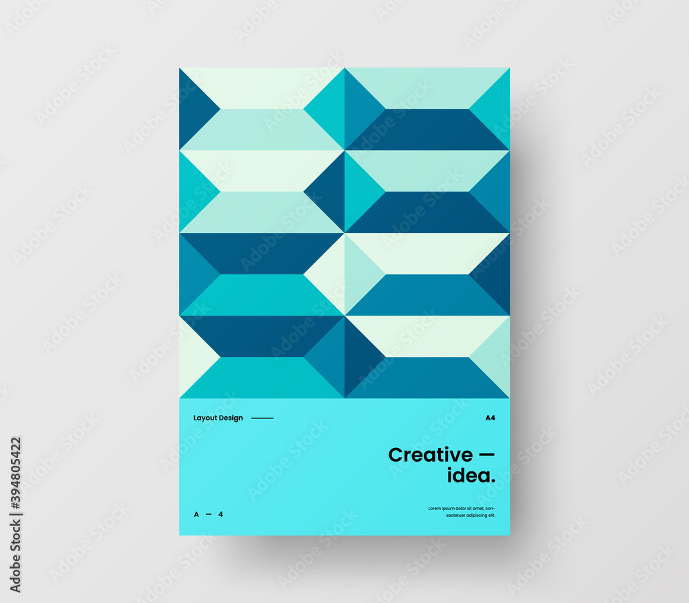 Fototapeta premium Abstract corporate identity report cover. Geometric vector business presentation design layout. Amazing company illustration brochure template.