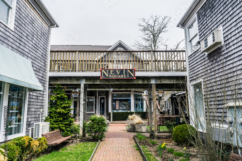 Nevin Square is a quaint and small shopping center with typical Cape Cod Architecture