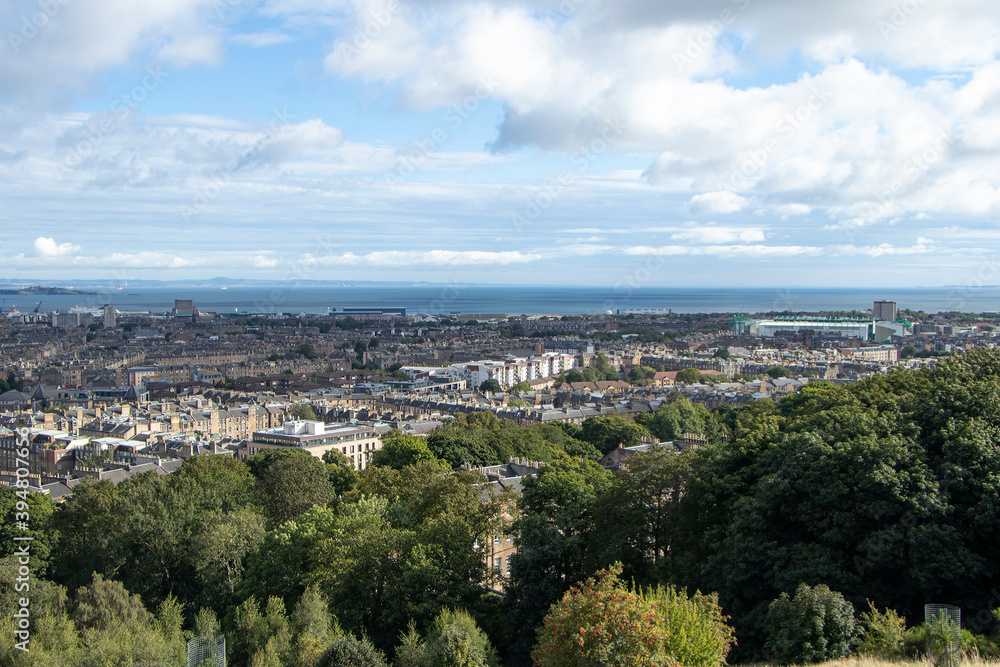 North Edinburgh and Forth of Forth view from the top of Calton Hill, Edinburgh, Scotland