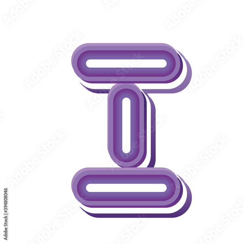 letter I in purple neon font