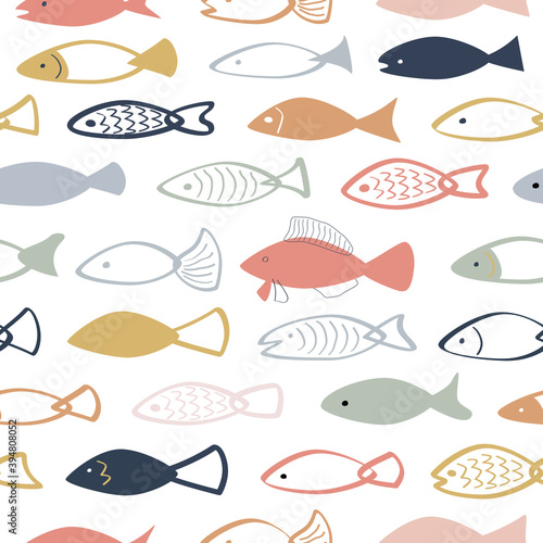 fish seamless pattern for background, wrap, fabric