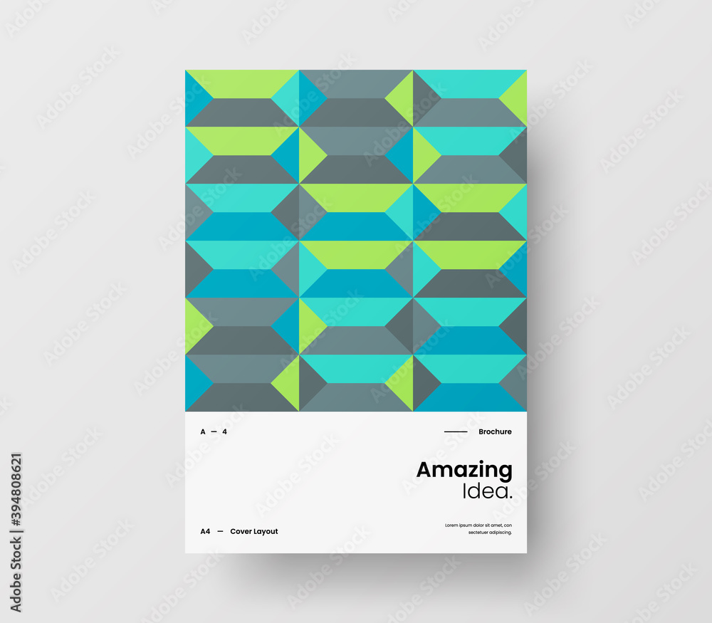 Abstract corporate identity report cover. Geometric vector business presentation design layout. Amazing company illustration brochure template.