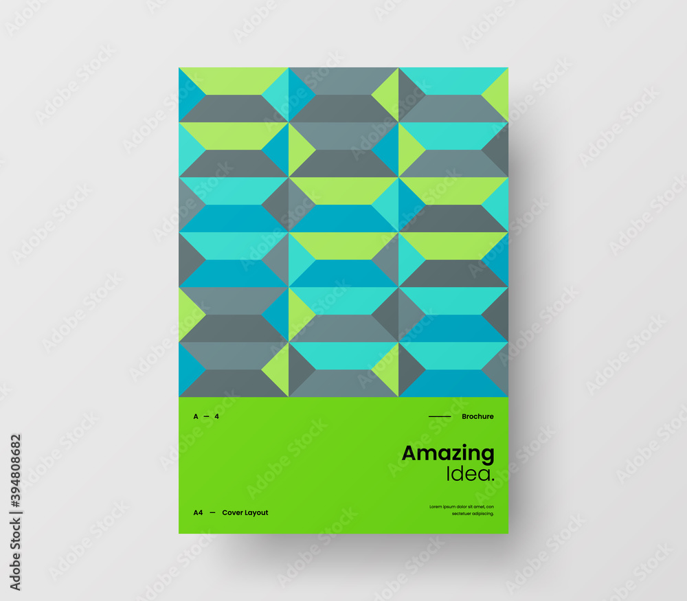 Abstract corporate identity report cover. Geometric vector business presentation design layout. Amazing company illustration brochure template.